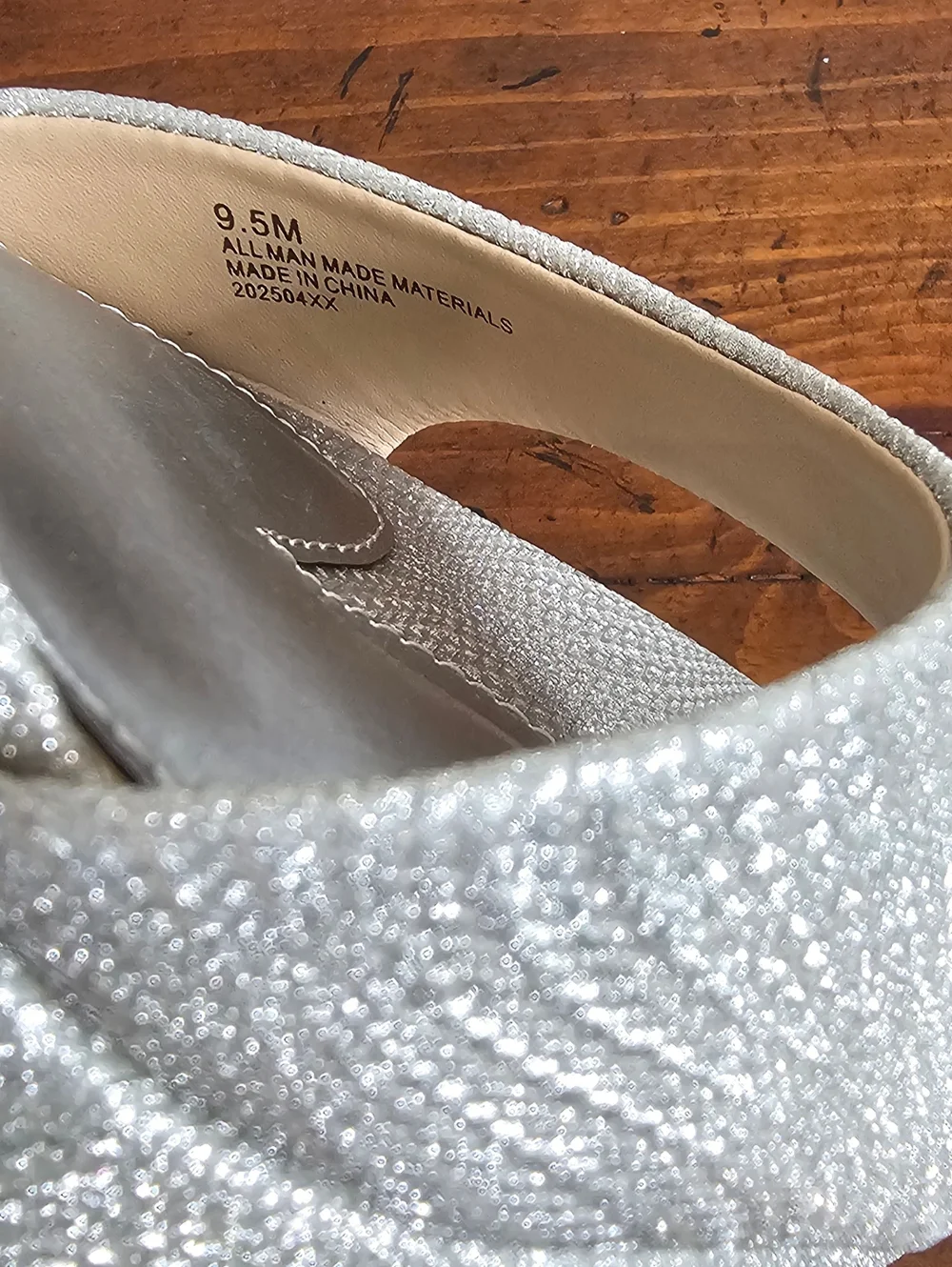 Silver Metallic Glitter Platform Slingback Sandals/Heels Women's SZ 9.5 & 10 NEW